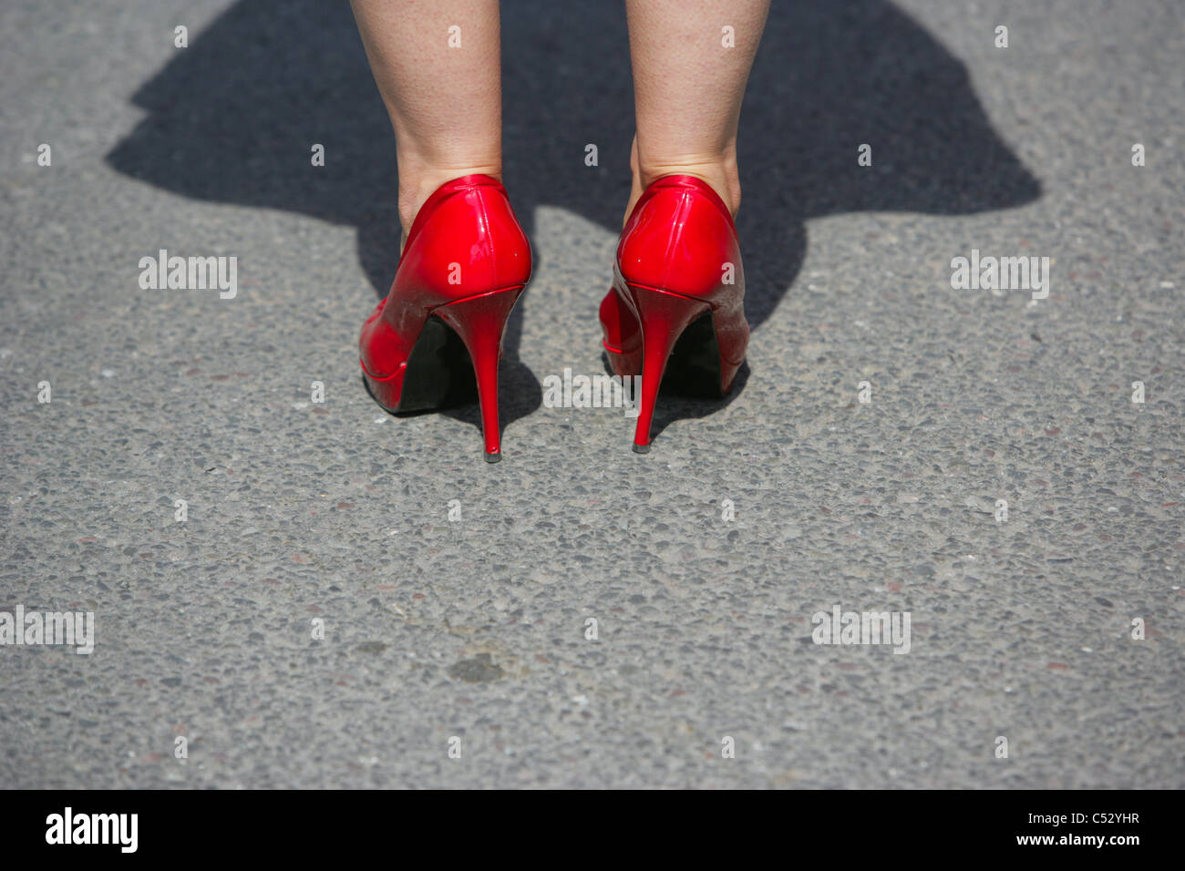 The red shoes of a Queen's University Graduation week Stock Photo