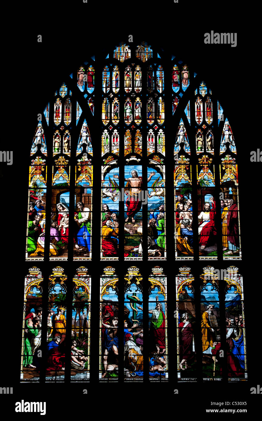 Stunning stained glass window in Norwich Cathedral, East Anglia