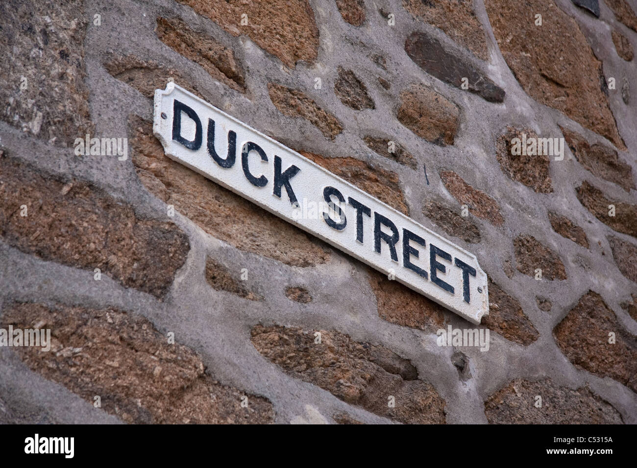 Duck Street sign, St Ives, Cornwall Stock Photo