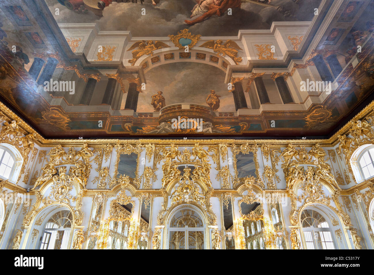 The Catherine Palace, St Petersburg Russia - Great Ballroom 5 Stock Photo