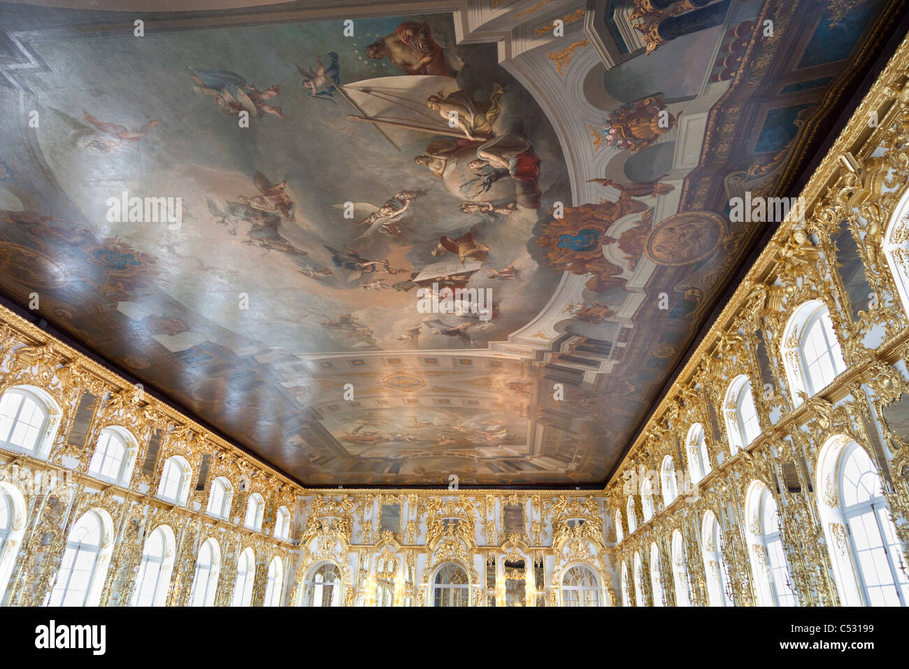 The Catherine Palace, St Petersburg Russia - Great Ballroom 4 Stock Photo