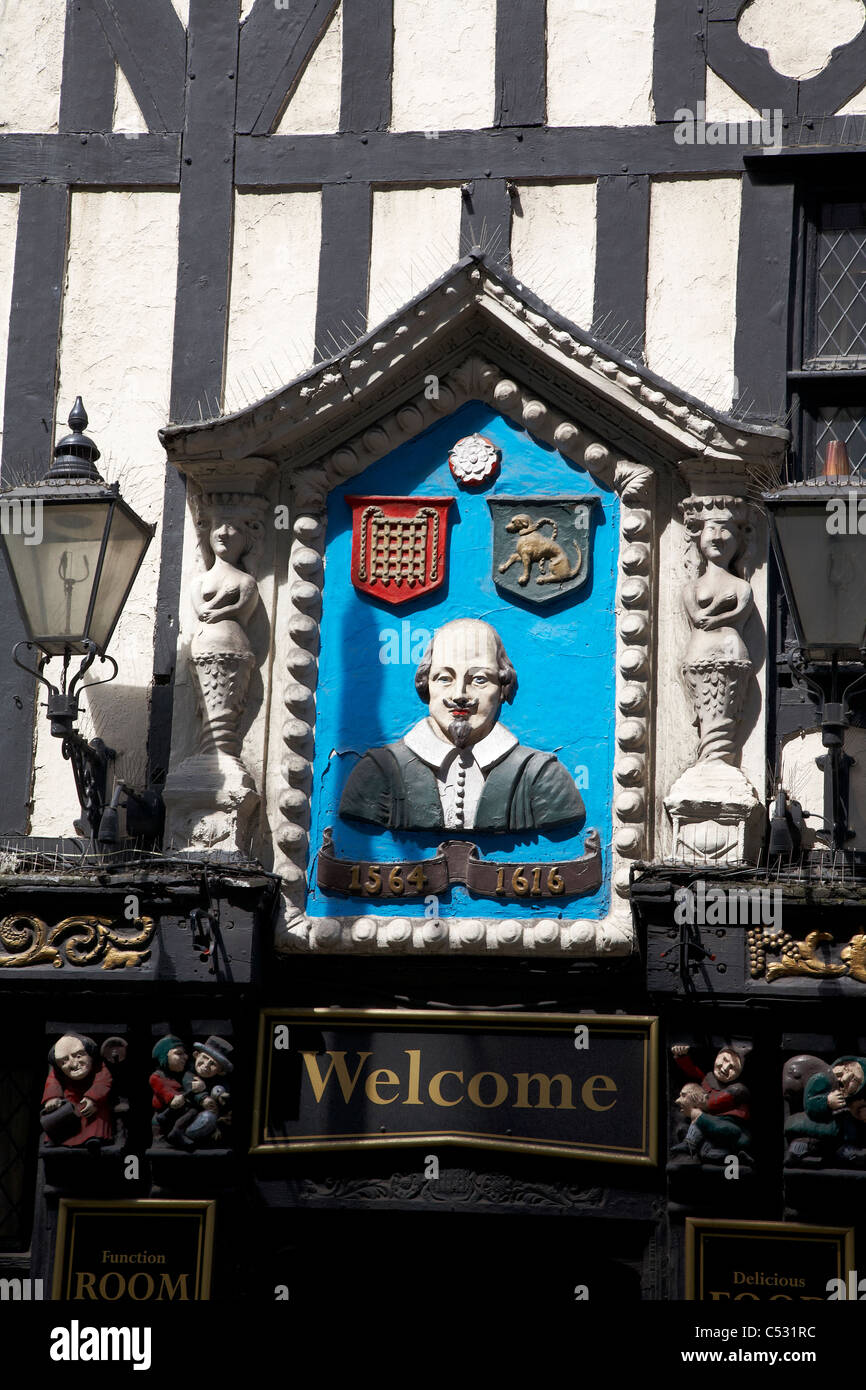 The Shakespeare pub sign in Manchester UK Stock Photo