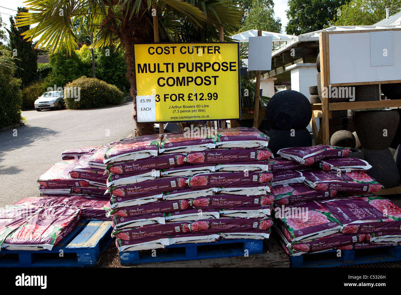 Compost for sale at Garden Centre Stock Photo - Alamy