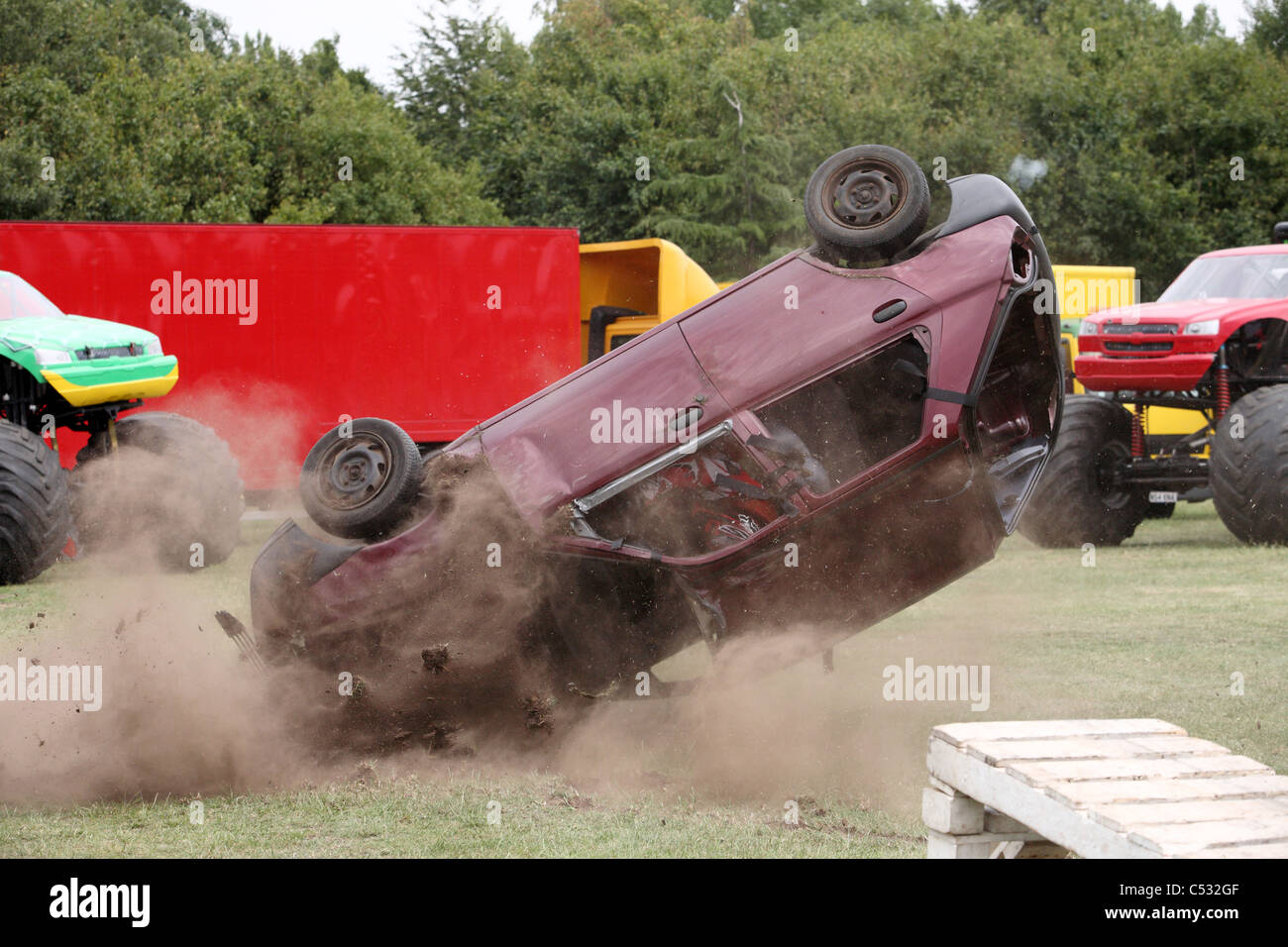 Car crash stunt Stock Photo Alamy
