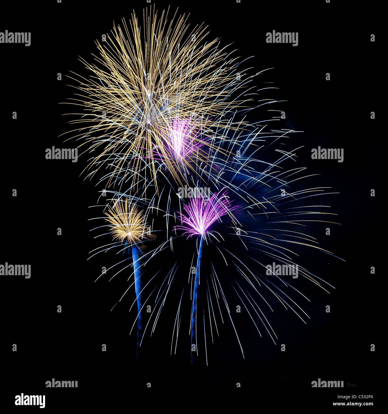 Fourth of July Fireworks, Orlando, Florida, Cranes Roost Stock Photo