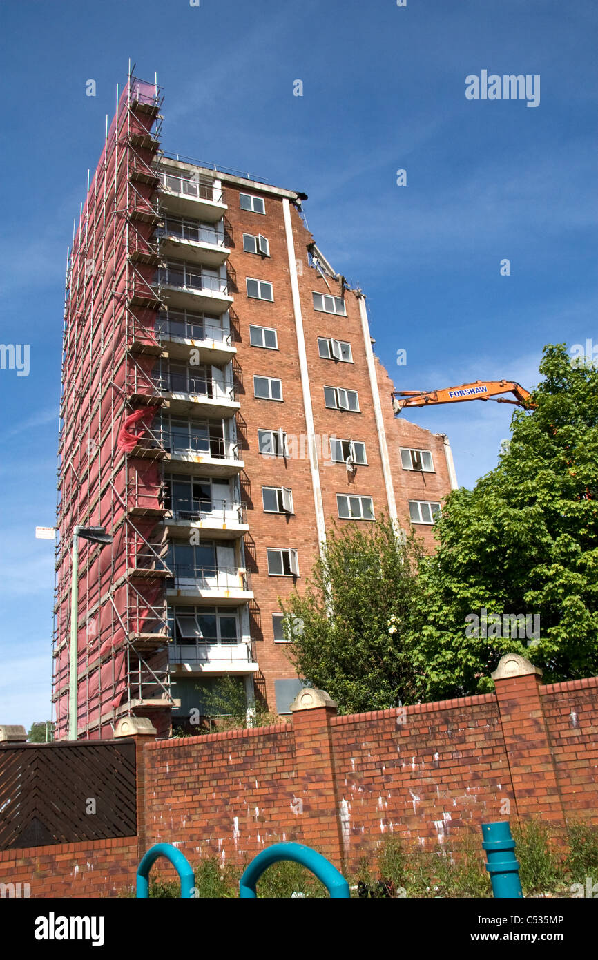 Block of flats being demolished as part of regeneration, Lower
