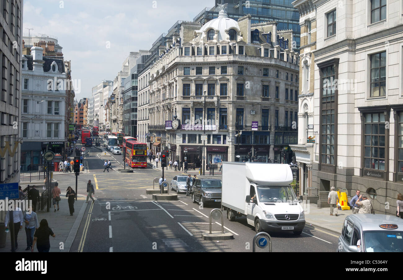 Ludgate Circus junction of Fleet Street and Ludgate hIll in the City of London Stock Photo