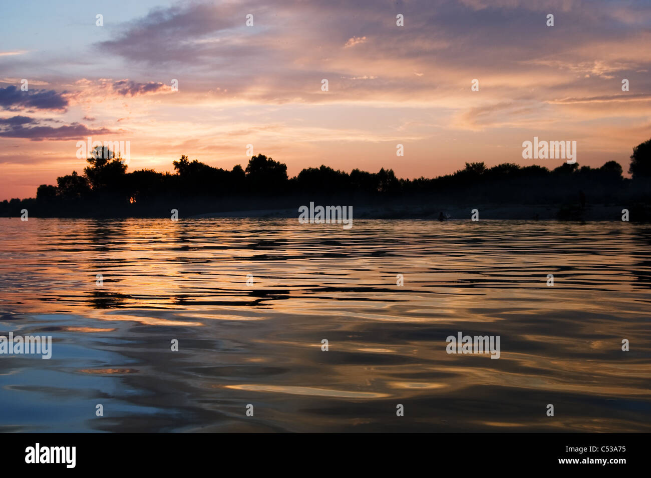 Reflection on water surface sunset hi-res stock photography and images ...