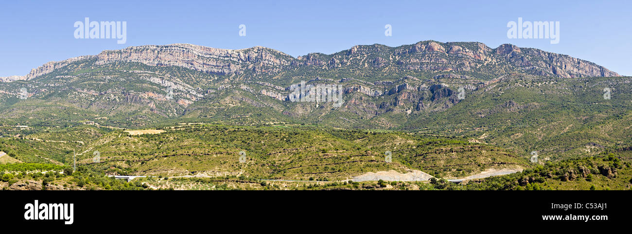 Panorama of the Montsec range in Catalonia, Spain Stock Photo