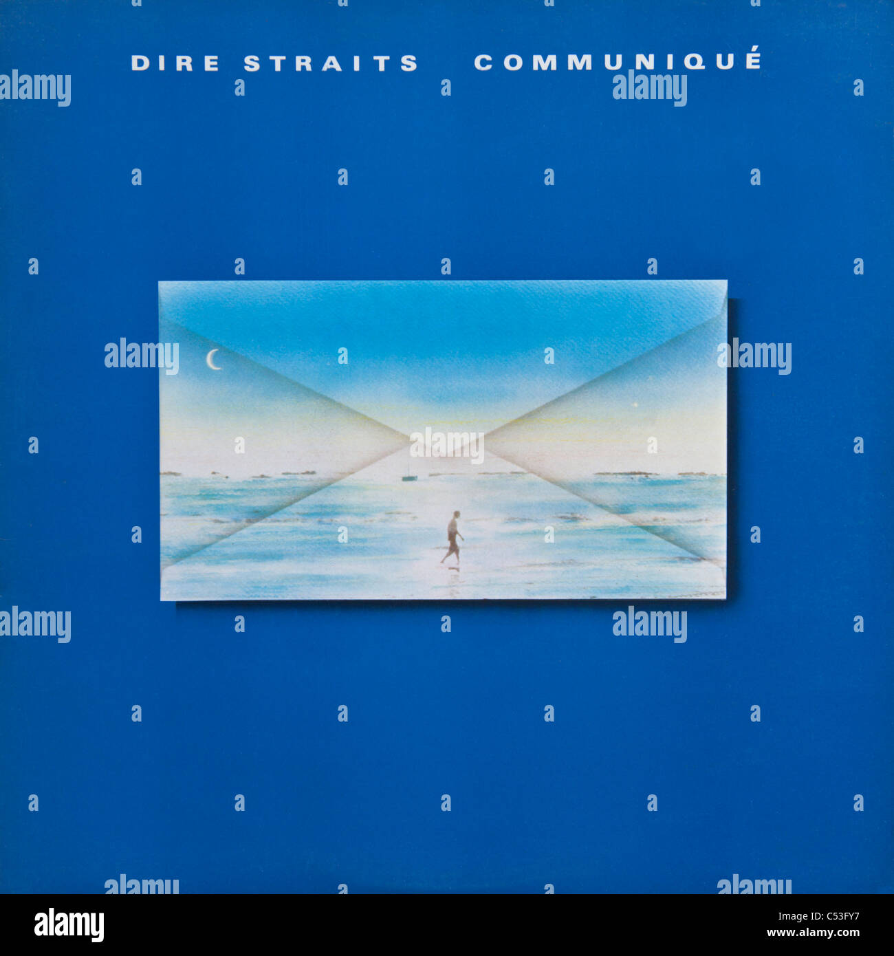 Cover of original vinyl album Communique by Dire Straits released 1979 on Vertigo Records Stock Photo