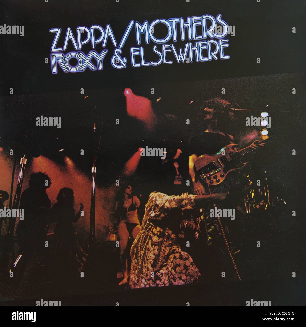 Cover of original vinyl album Roxy & Elsewhere by Frank Zappa And The Mothers released 1974 on Discreet Records Stock Photo