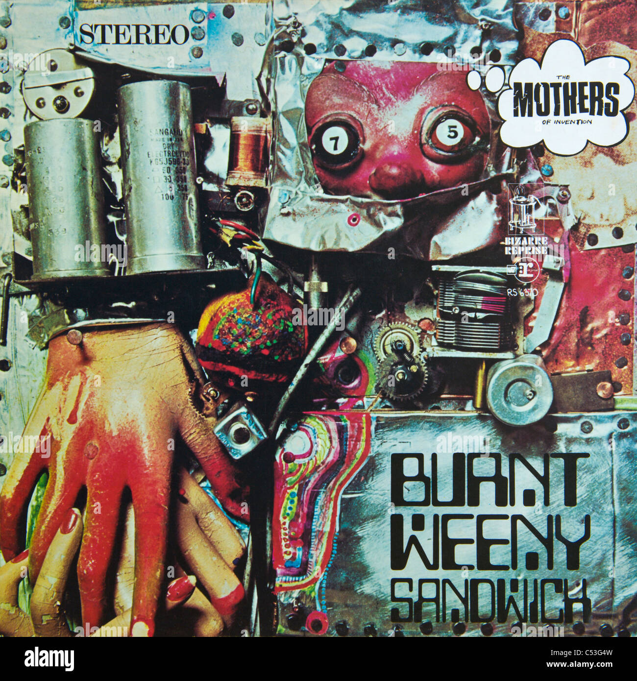 Cover of original vinyl album Burnt Weeny Sandwich by Frank Zappa And The Mothers of Invention released 1970 on Reprise Records Stock Photo