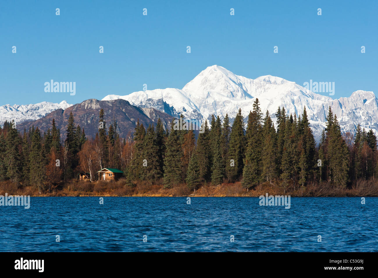 Byers Lake Alaska Fall with Mount McKinley,Ladies Full Zip Fleece with Pocket Denali S