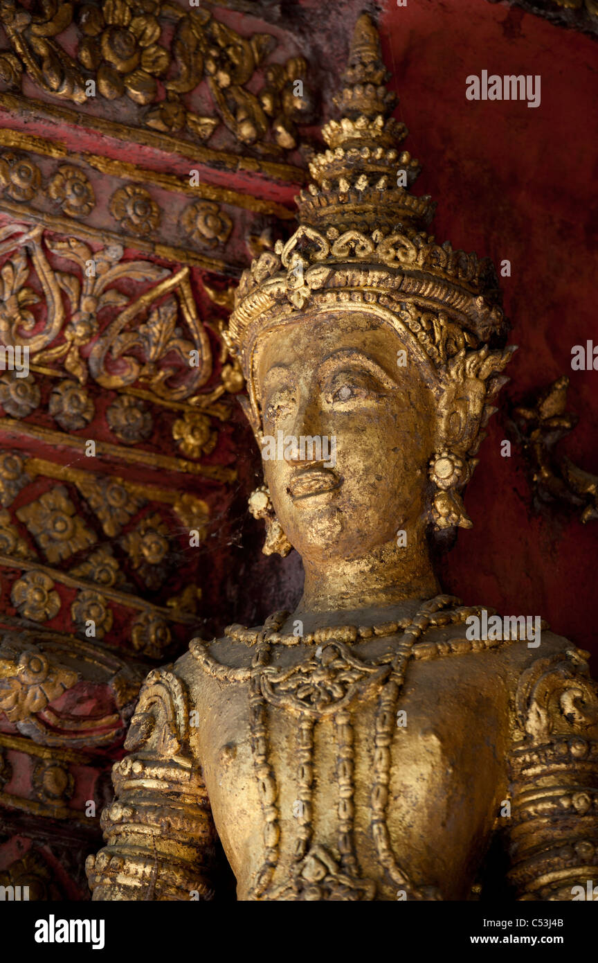 Close-up of a statue at Wat Phra Singh, Chiang Mai, Thailand Stock Photo