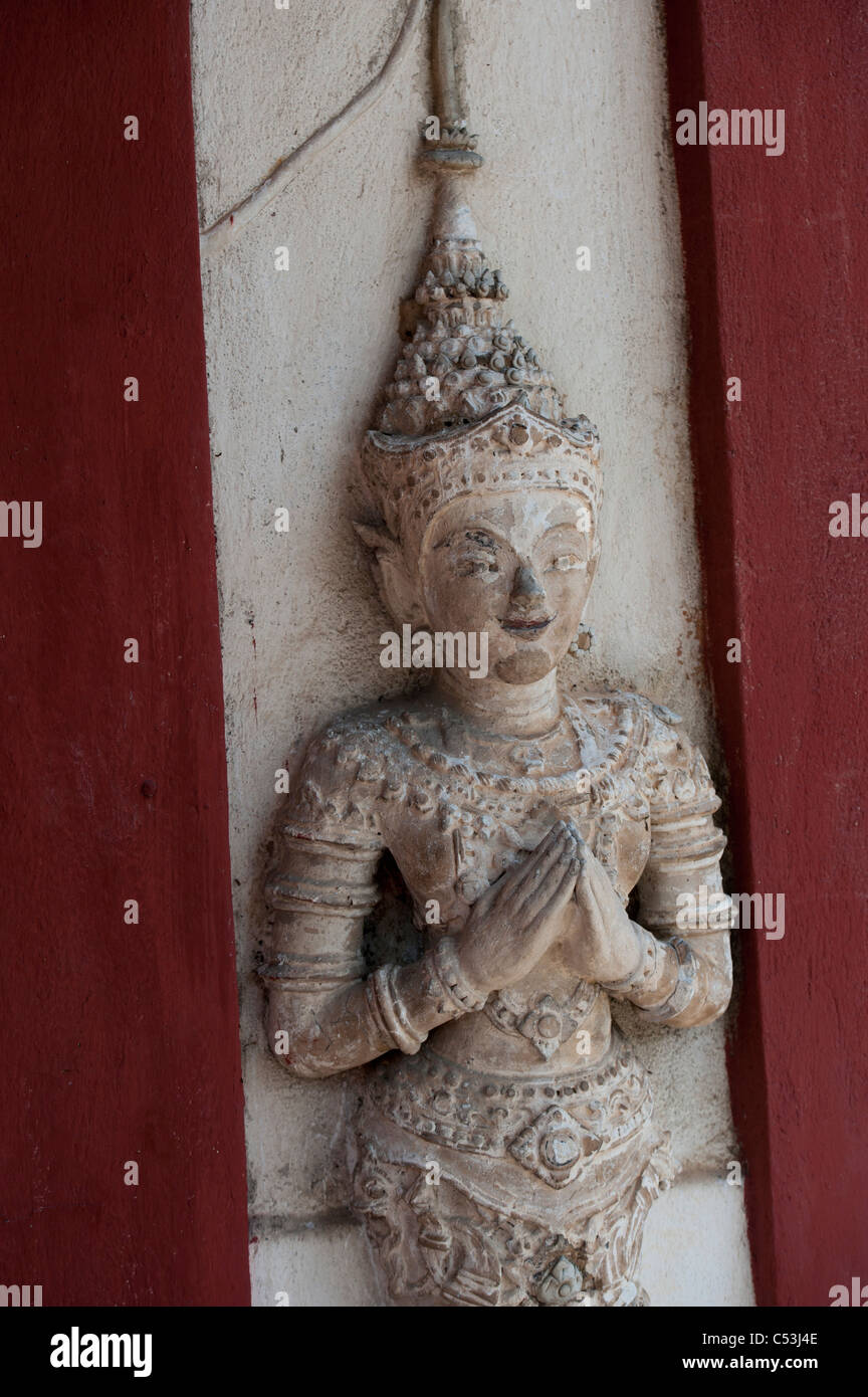 Close-up of a statue at Wat Phra Singh, Chiang Mai, Thailand Stock Photo