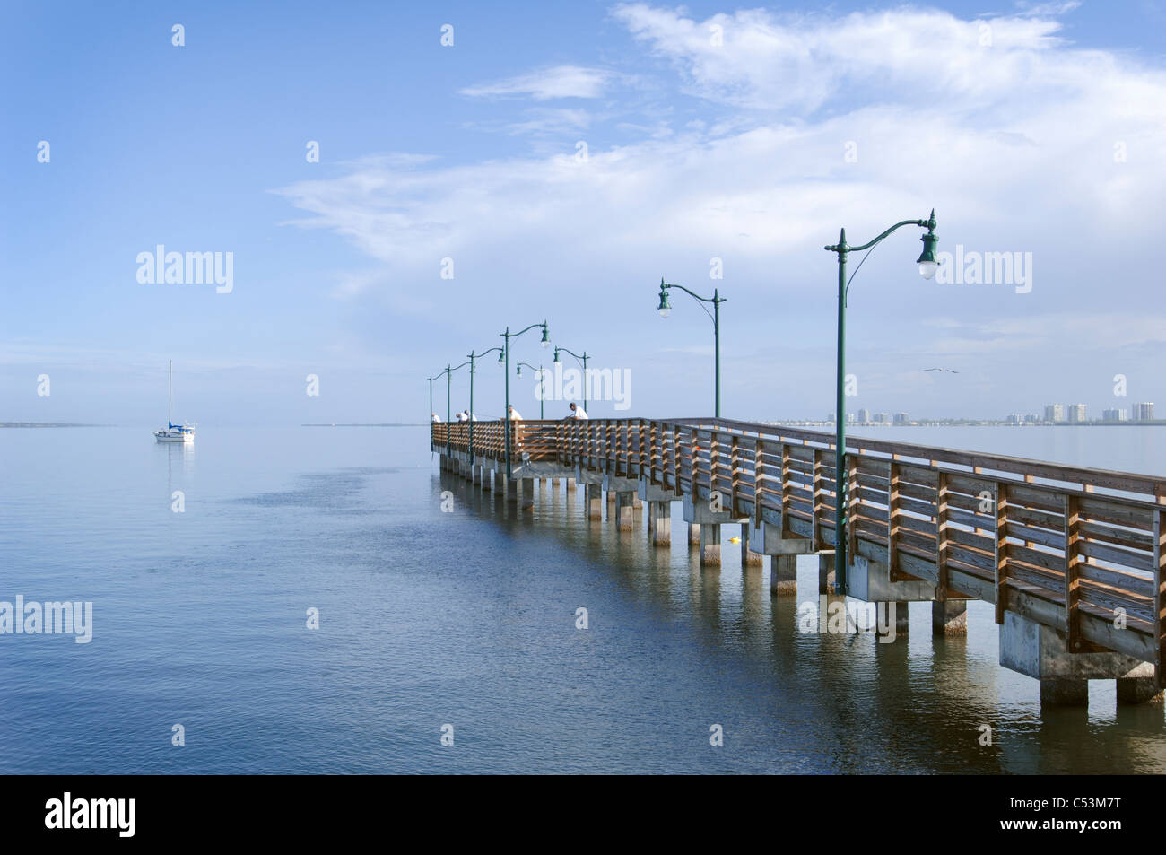 Indian River Lagoon IRL fishing pier Jensen Beach causeway Florida East Coast Stock Photo Alamy