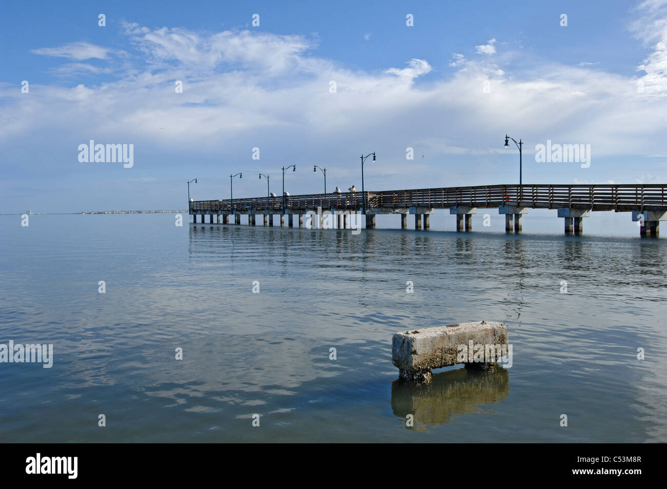 Indian River Lagoon IRL fishing pier Jensen Beach causeway Florida Stock Photo Alamy