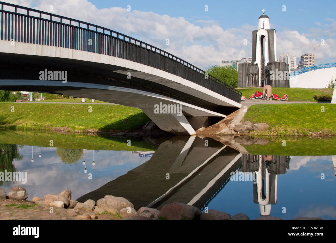 Minsk, Belarus: Island of Tears, a memorial set up in 1988 to commemorate Belarusian soldiers who died in the war in Afghanistan Stock Photo