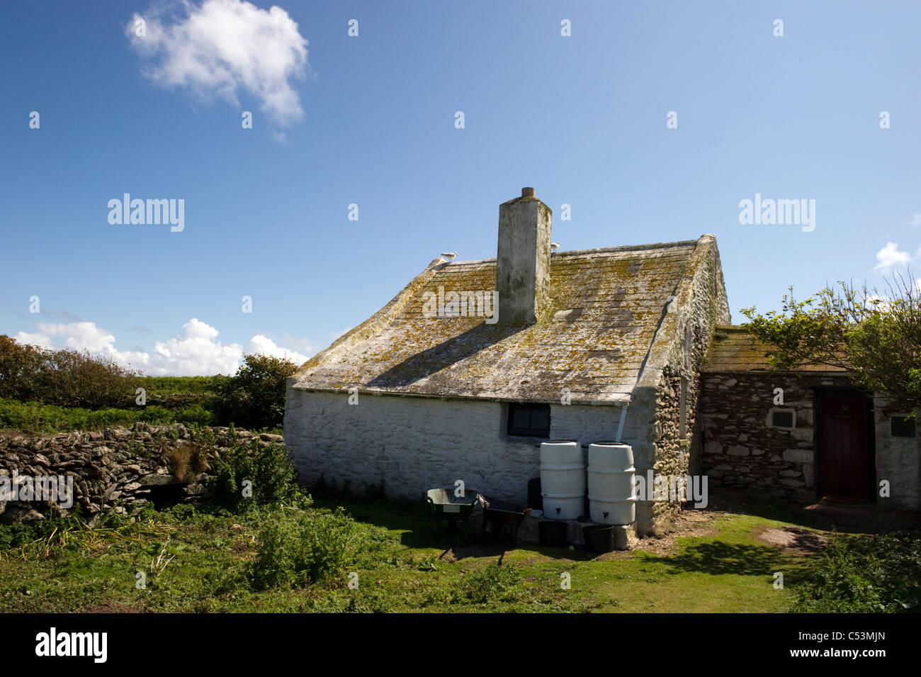 Grade II listed building on Skokholm island Pembrokeshire South Wales UK Stock Photo