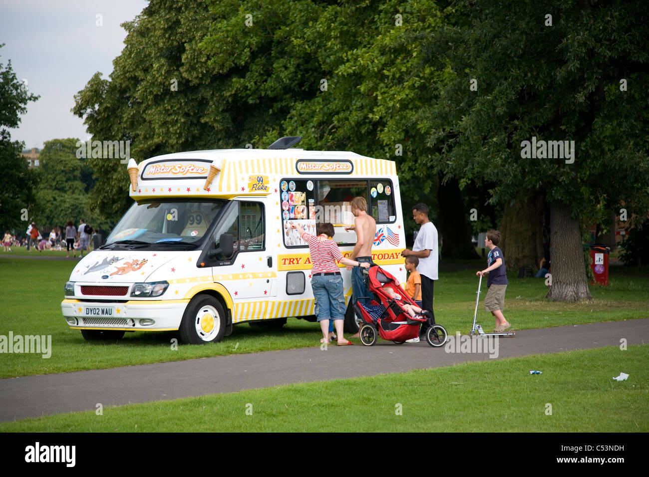 Ice Cream Van on Park Stock Photo Alamy