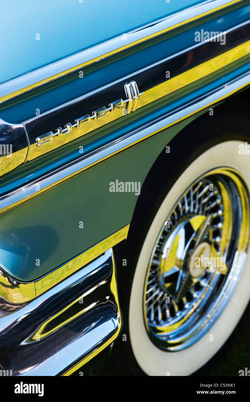 1958 Oldsmobile super 88 side panel abstract Stock Photo
