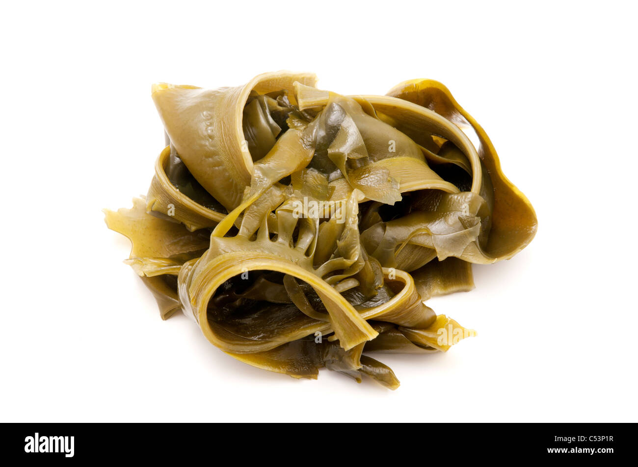 Fresh wakame on a white backround Stock Photo