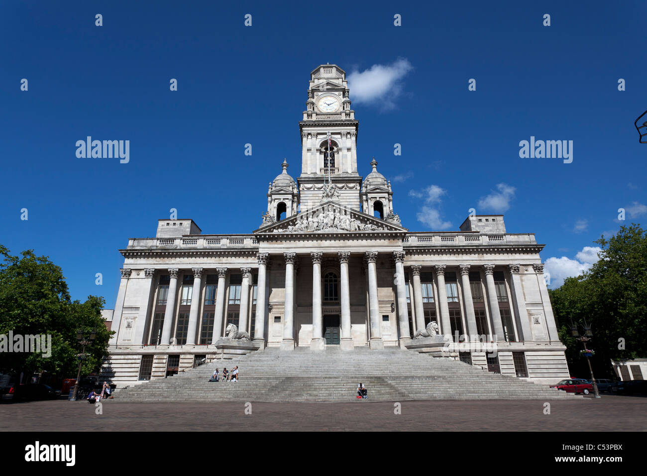 Portsmouth Guildhall exterior in the town centre. Stock Photo