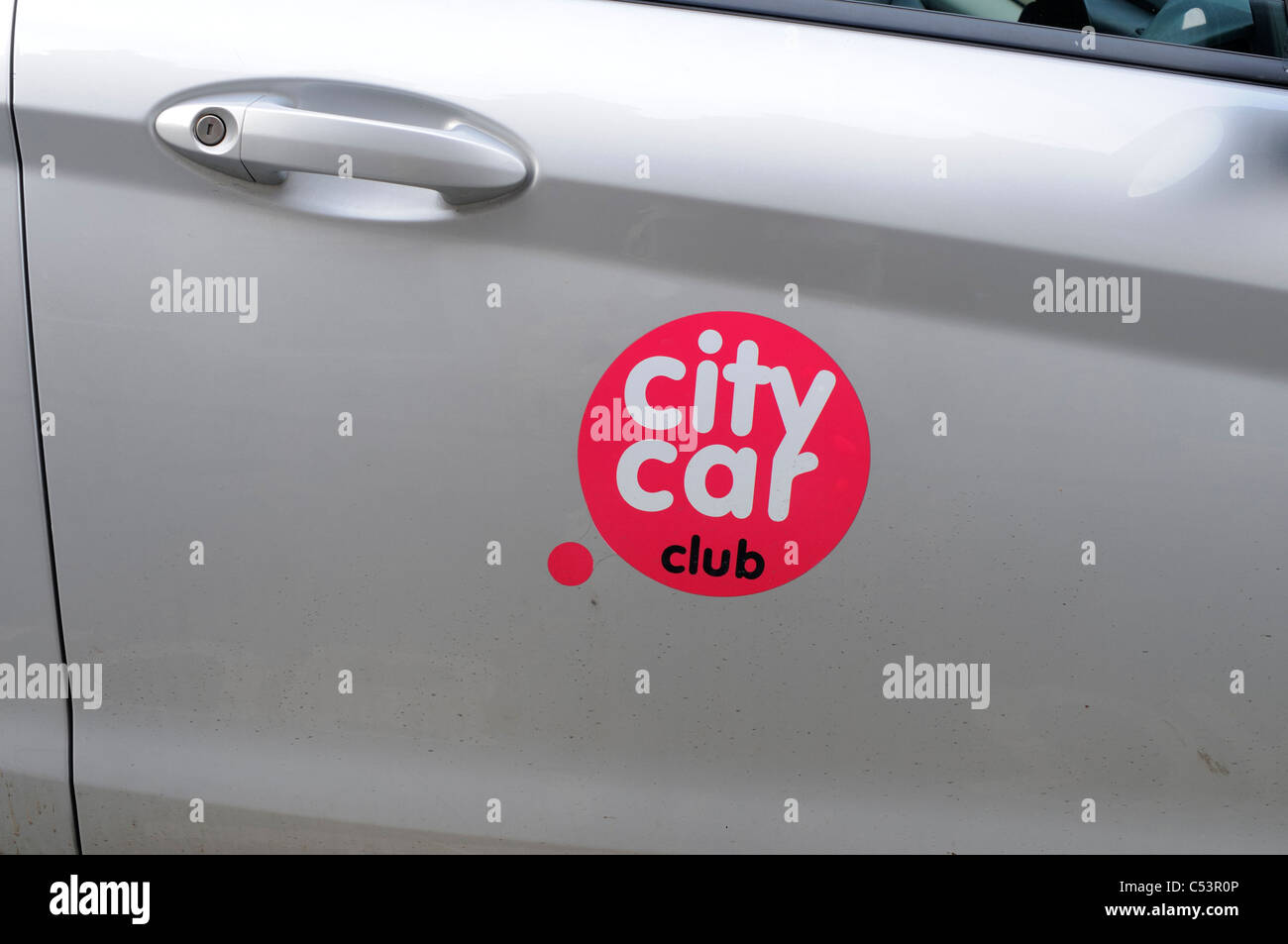 City Car Club Sign On The Door Of A Rental Car Stock Photo Alamy