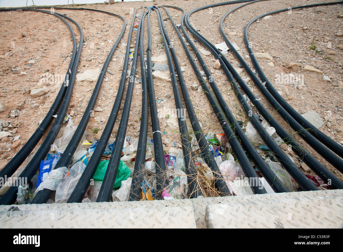 Bio Methane being captured from a landfill site in Alicante, Costa