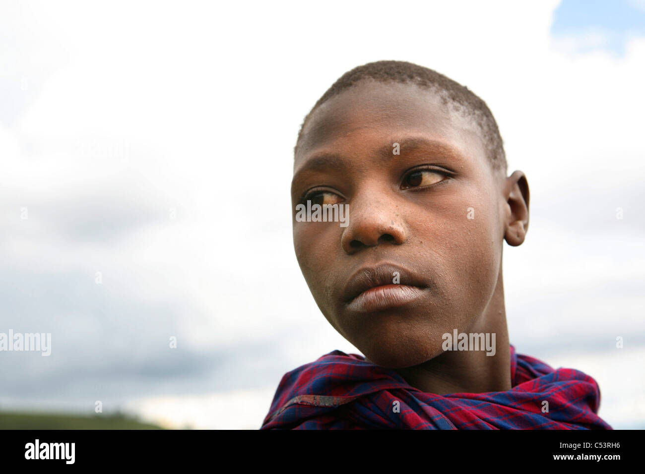 A young Masai boy in Arusha, Tanzania. Stock Photo