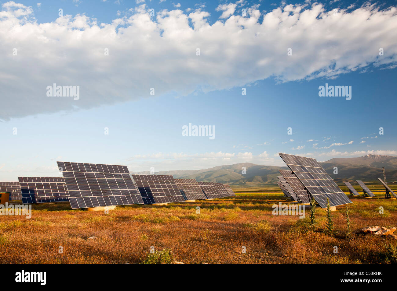 A photo voltaic solar power station near Guadix, Andalucia, Spain Stock ...