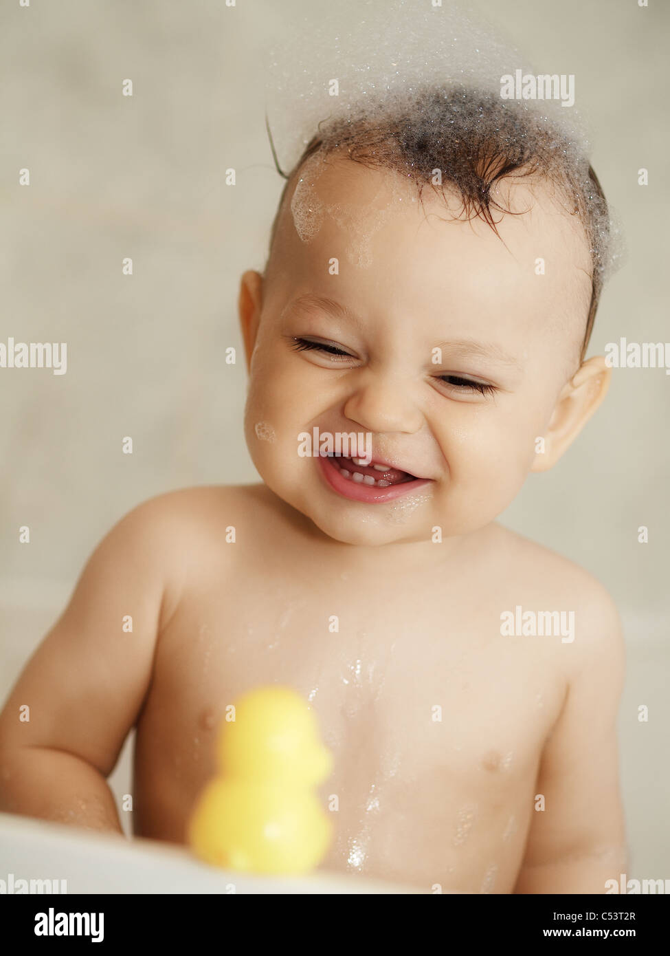 Baby in the bath Stock Photo Alamy