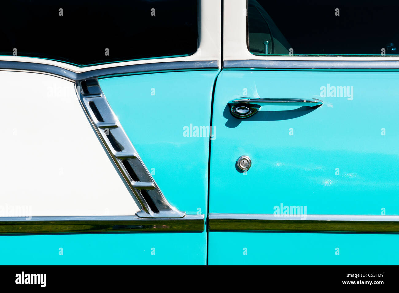 1956 Chevrolet, Bel Air. Chevy. Classic American car. Abstract Stock Photo