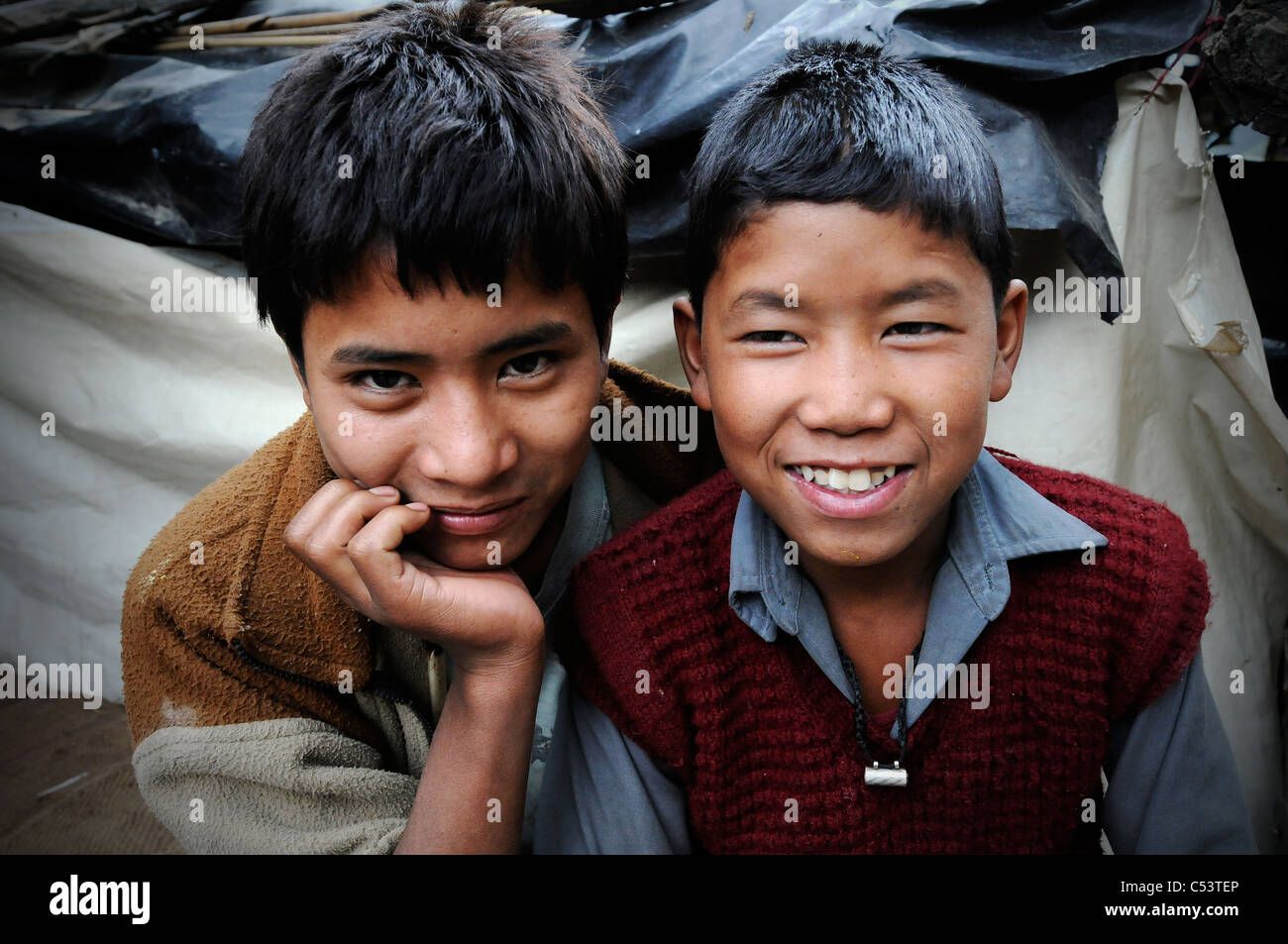 Scenes in Gaurikund, the start of the trek to the Hindu temple at Kedarnath Stock Photo