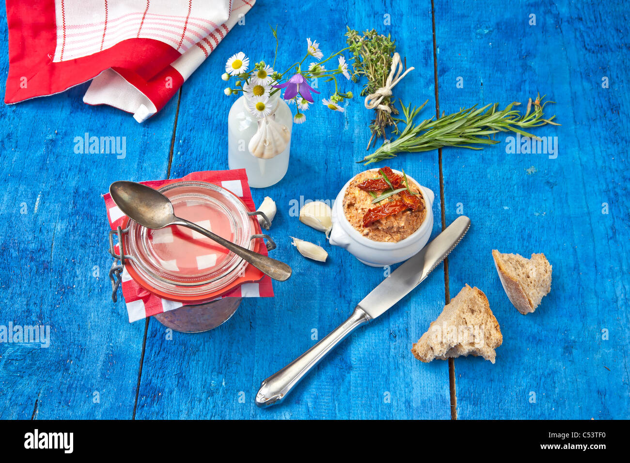 Mediterranean cheese spread made from cream cheese, feta cheese
