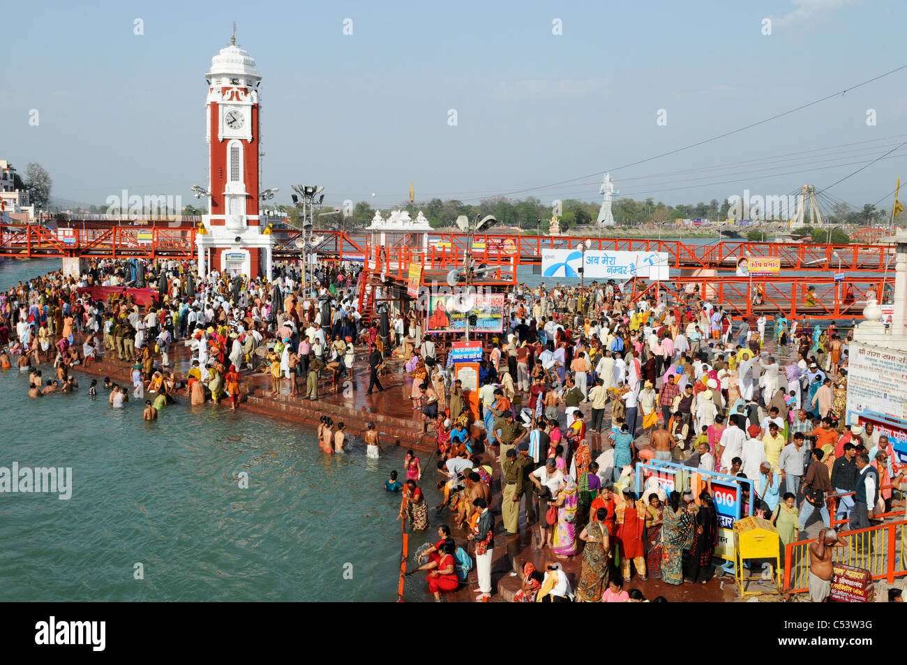 A scene in the city of Haridwar, India Stock Photo