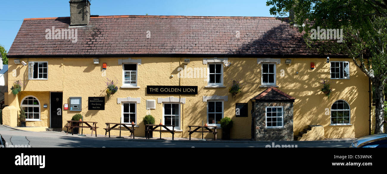 The Golden Lion Hotel Pub Inn Restaurant, Newport North Pembrokeshire, West Wales. Stock Photo