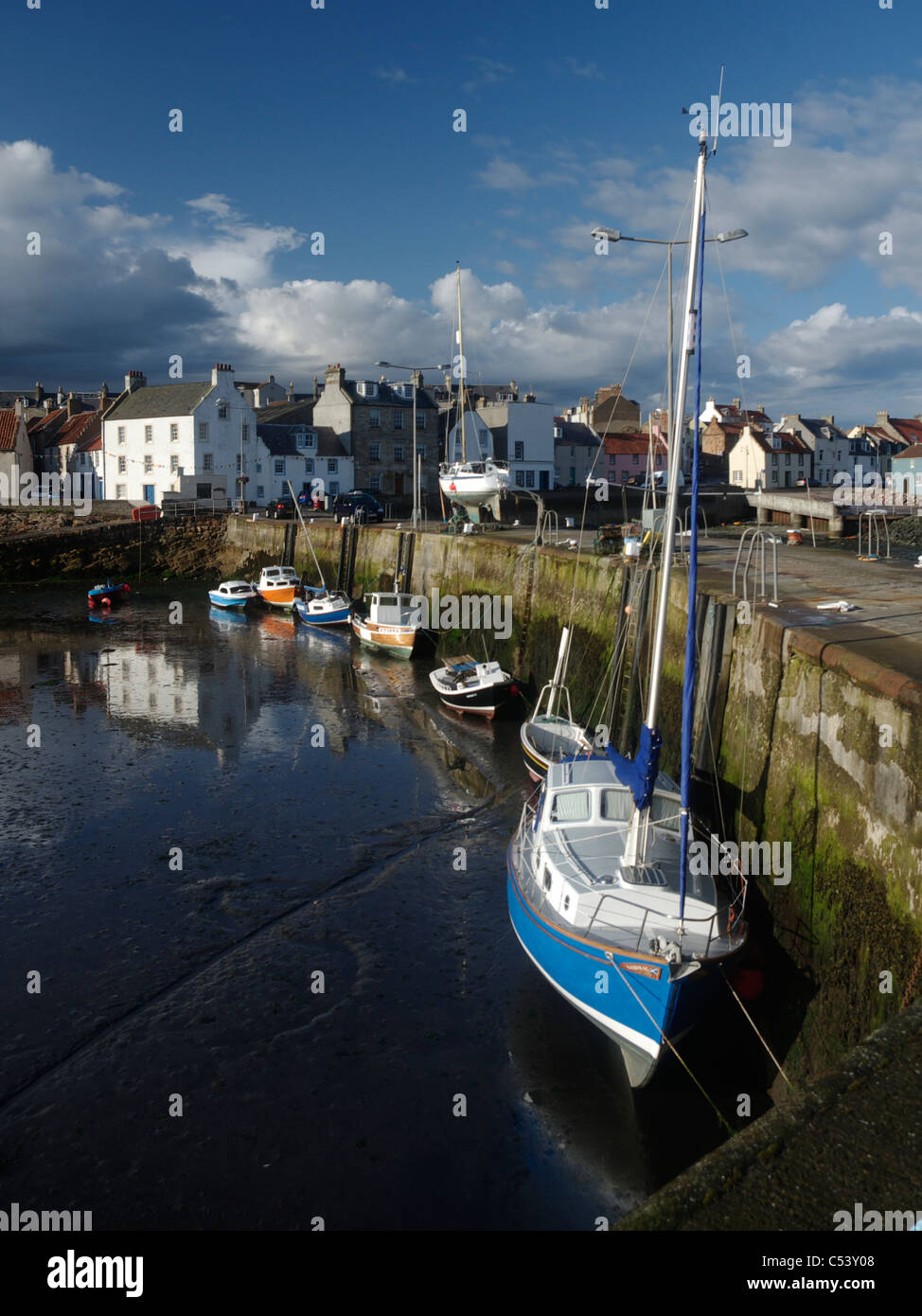 Early evening in the harbour at St Monans Stock Photo