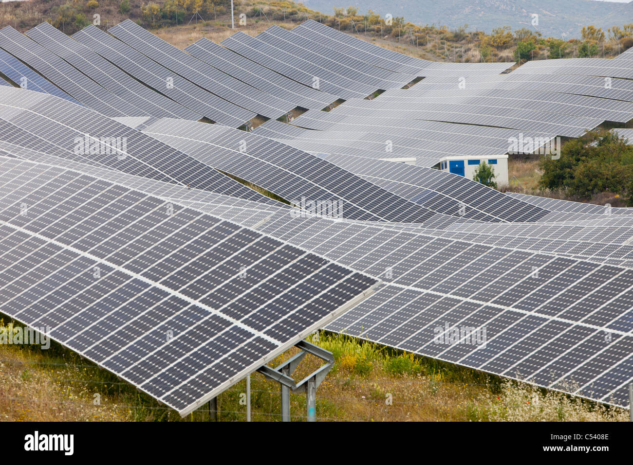 A photo voltaic solar power station near Lucainena de las Torres ...