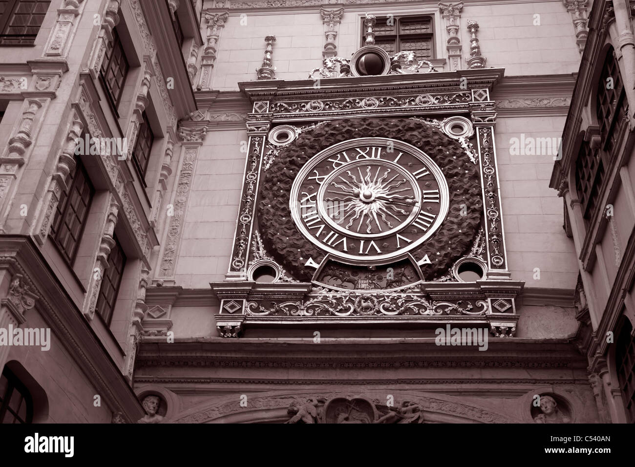 Gros Horloge Medieval Clock in Rouen, France Stock Photo Alamy