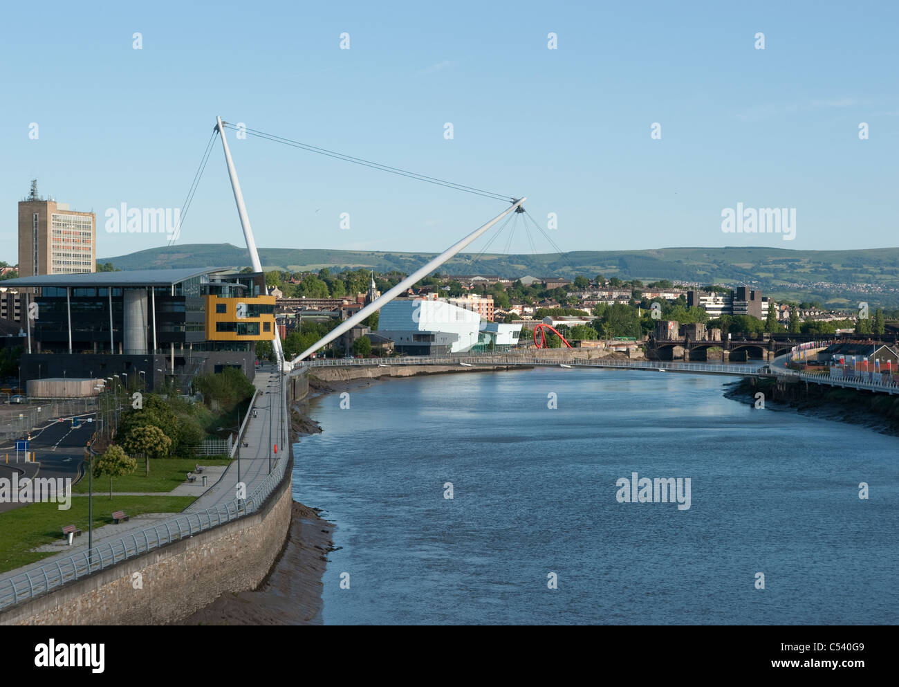 River Usk in Newport Stock Photo