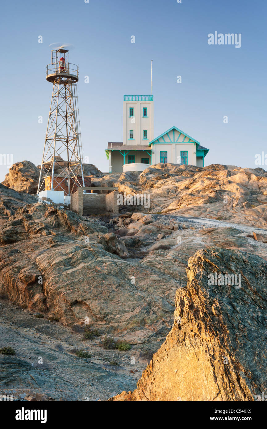 Shark Island Lighthouse, Lüderitz, Namibia, Africa Stock Photo