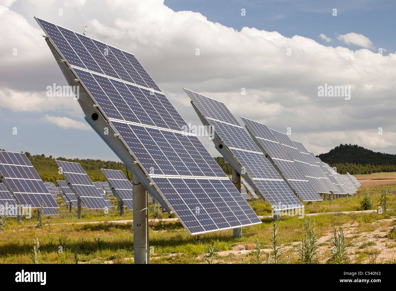 A photo voltaic solar power station near Caravaca, Murcia, Spain Stock ...