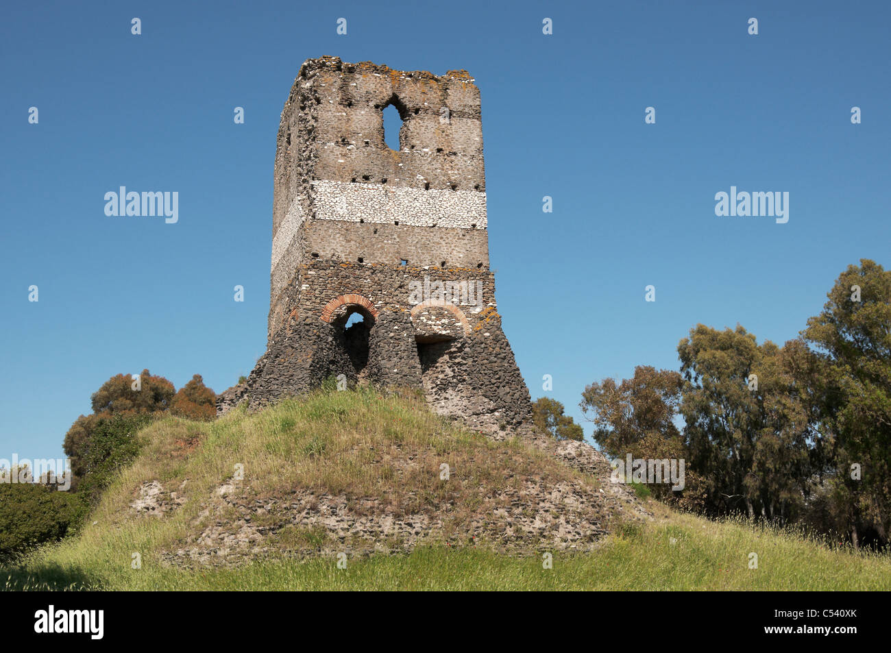 Rome, Italy, Appian Way, Torre Selce, as seen from street. Stock Photo