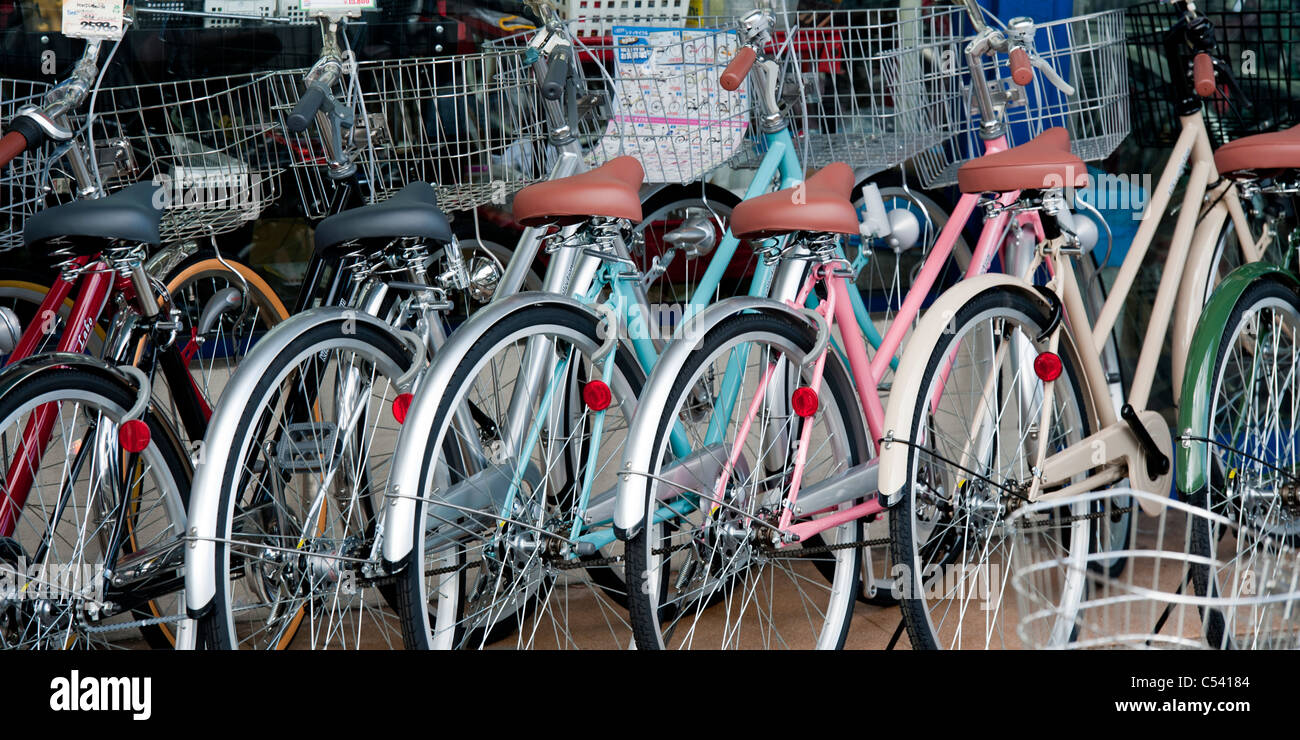 Row of bicycles, Kyoto, Japan Stock Photo Alamy