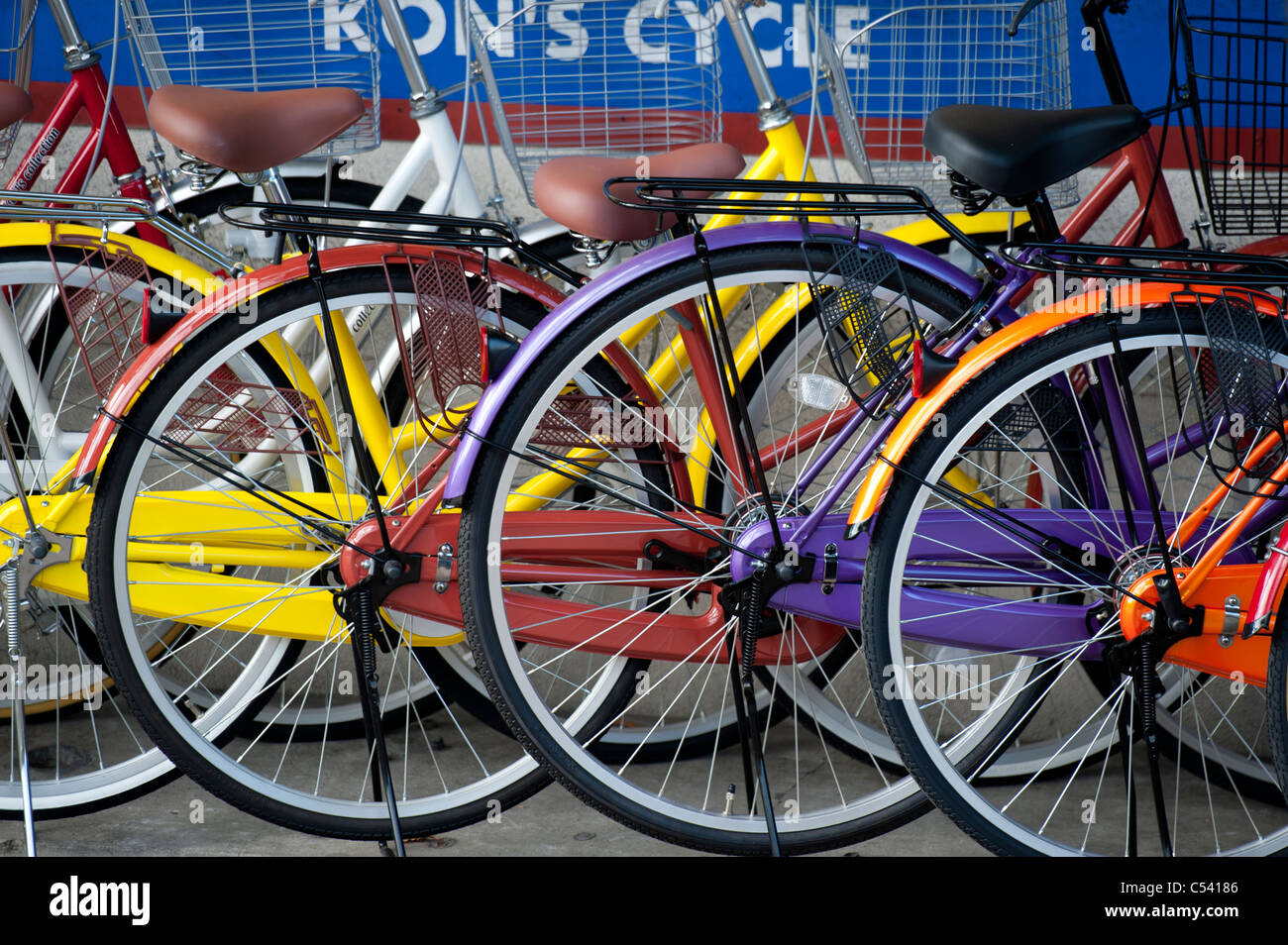 Row of bicycles, Kyoto, Japan Stock Photo Alamy