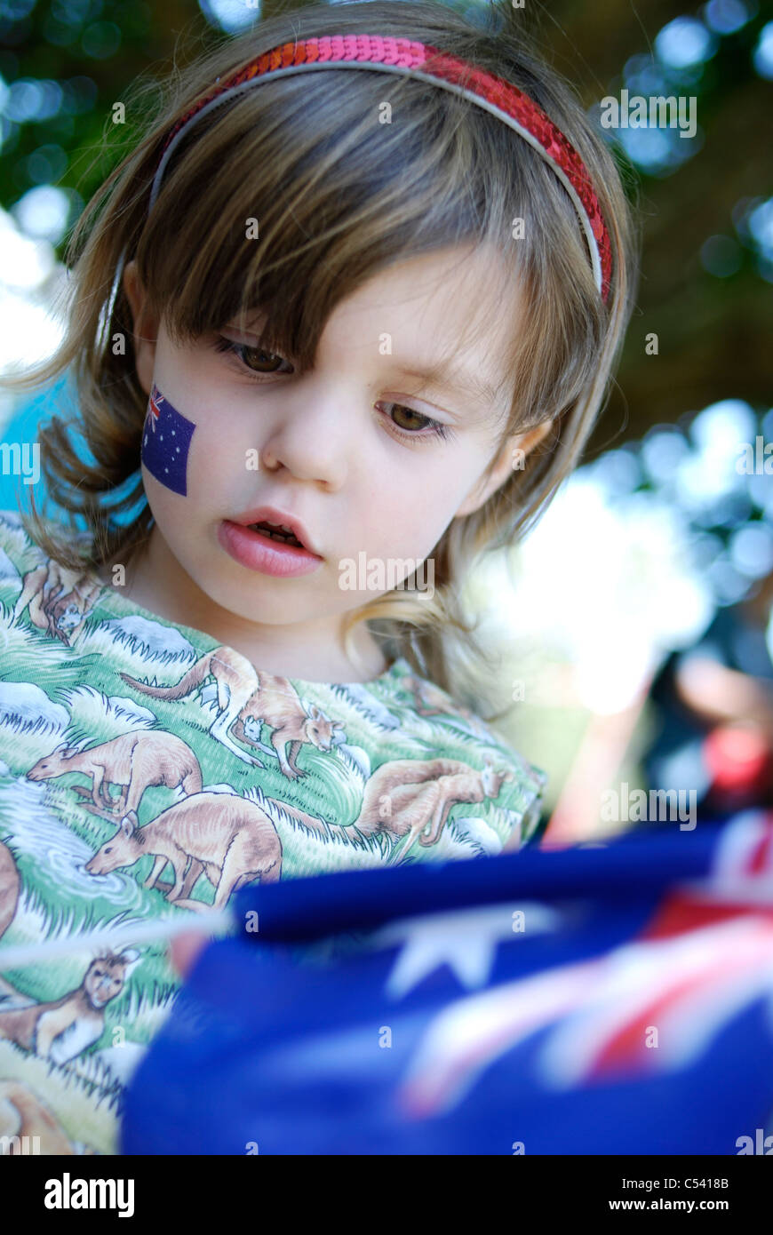 Young child celebrating Australia Day Stock Photo - Alamy