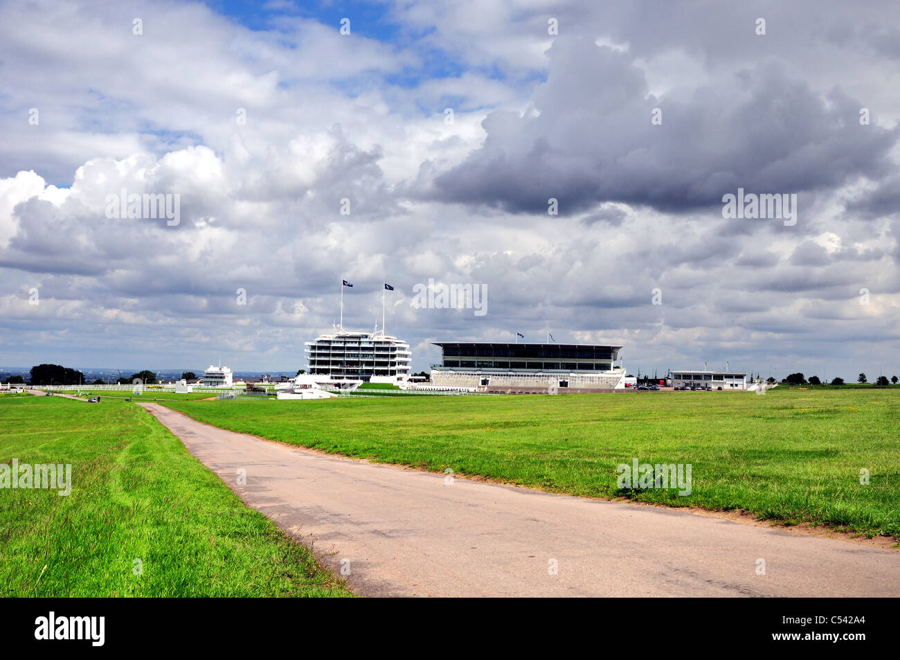 Epsom Downs racecourse and grandstand Stock Photo