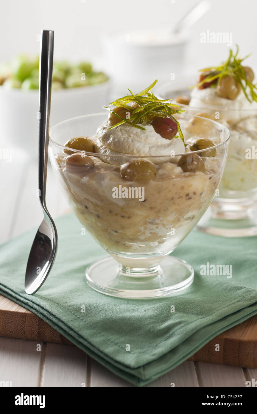 Gooseberry fool. Traditional British dessert Stock Photo Alamy