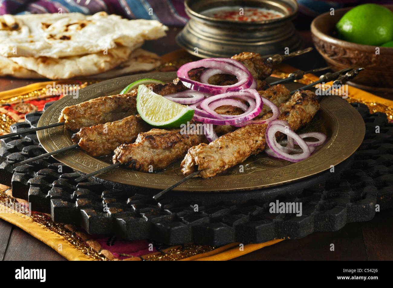 Seekh kebabs. North India Pakistan Food Stock Photo